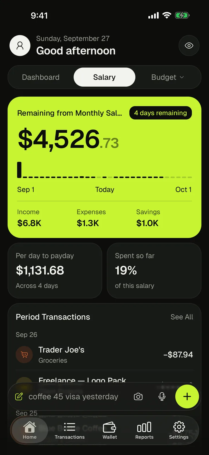 Dashboard, Salary, Budget.