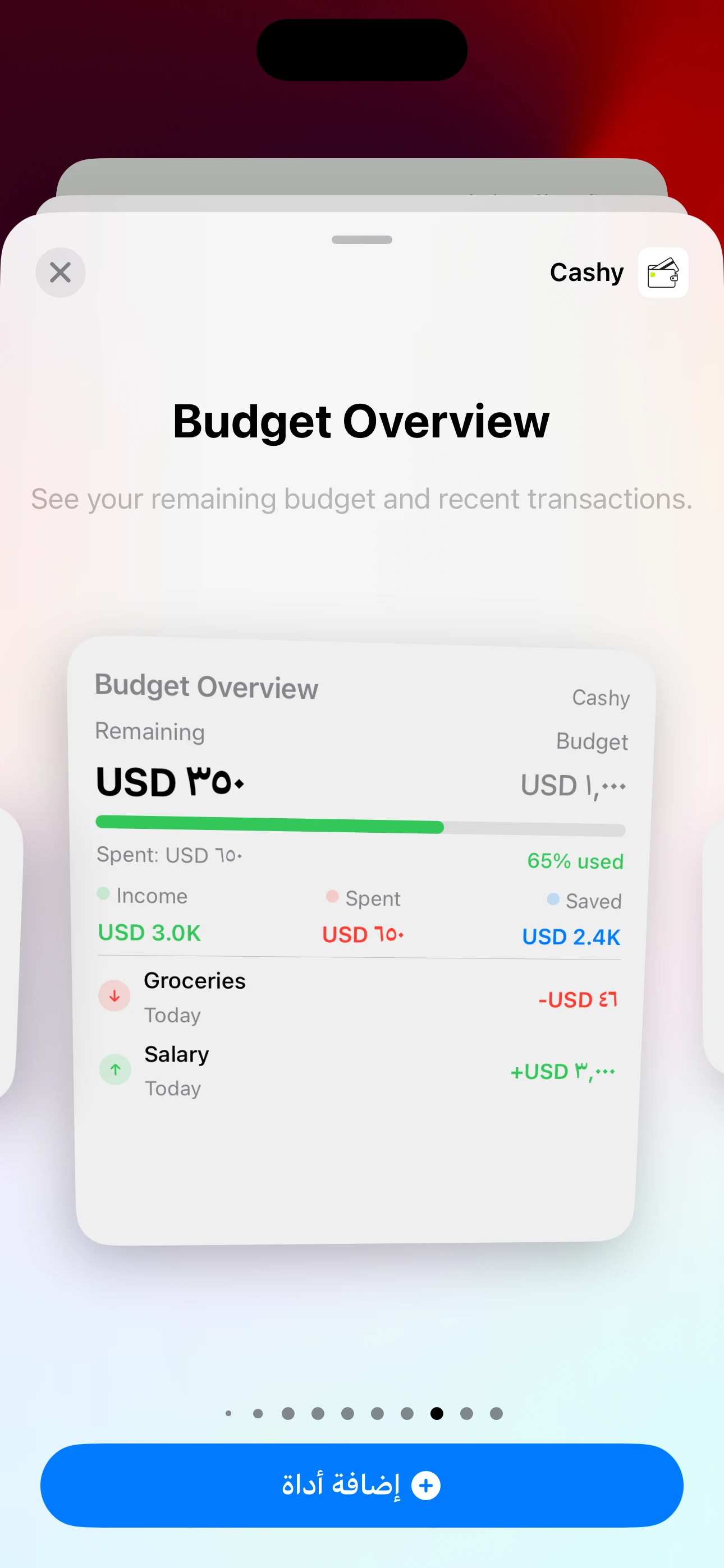 Net worth widget